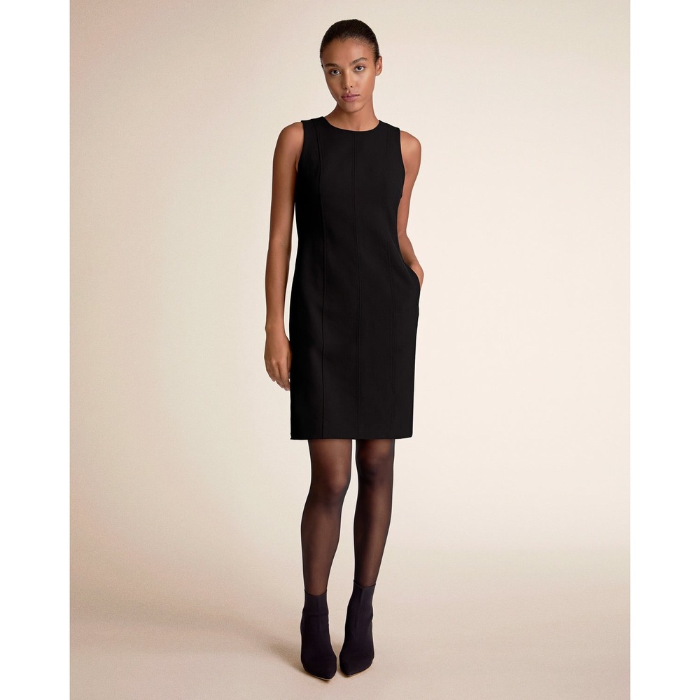 MM.LaFleur Carolina Flex Sheath Dress Black Sleeveless Pockets Size 2